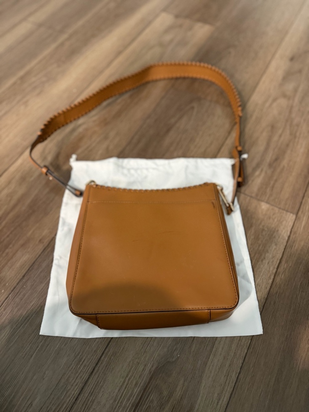 Michael Kors Cognac Leather Crossbody with Whipstitch Trim - Picture 2 of 3